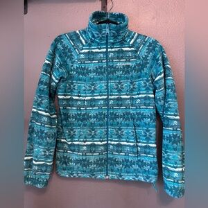 Columbia Fleece Full Zip Up Women’s Extra Small Winter Geometric Pattern Jacket